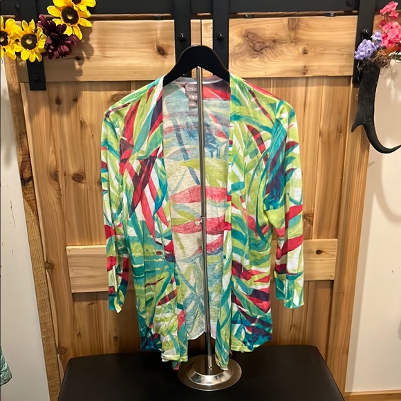 Chico's Sweaters - Chico's Multicolor Abstract Cardigan